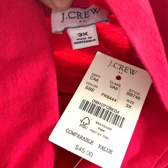 NWT J. Crew Factory Hot Pink Tissue Turtleneck Size 3X - Picture 7 of 8